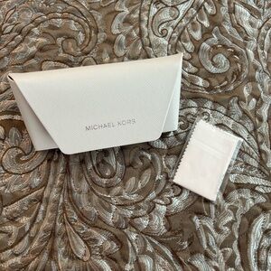 Michael Kors Ivory Sunglasses Holder With Cleaning Cloth